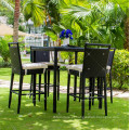 Poly Rattan PE High Bar Chair para móveis de jardim ao ar livre